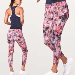 Lululemon Fast Free Legging 7/8 Tight II Nulux 25” Sun Dazed Multi Pink Size 6